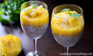 Chia Seed Pudding With Mango And Almond Flakes, chia seed recipes
