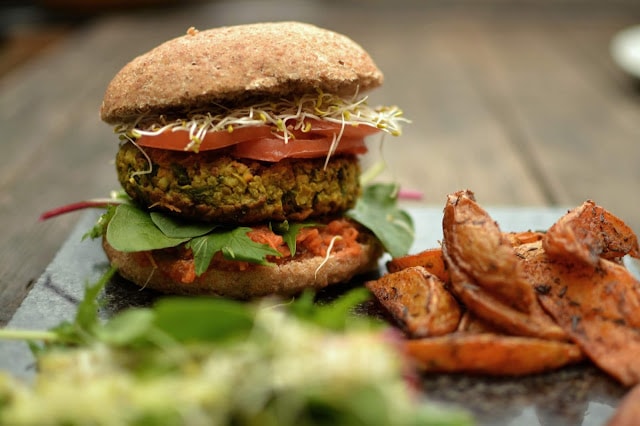 Vegan Carrot, Coriander & Quinoa Burgers, chia seeds food