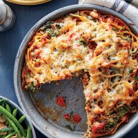 Sausage and Spinach Spaghetti Pie