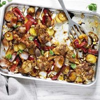 Chicken, Red Pepper & Almond Traybake