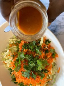 Vegan Cabbage Salad with Spicy Dressing